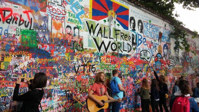 graffiti, popular culture, lennon wall